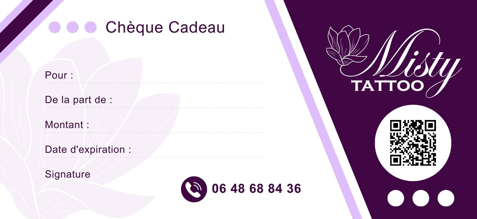 Chèque cadeau : Offrir un tatouage